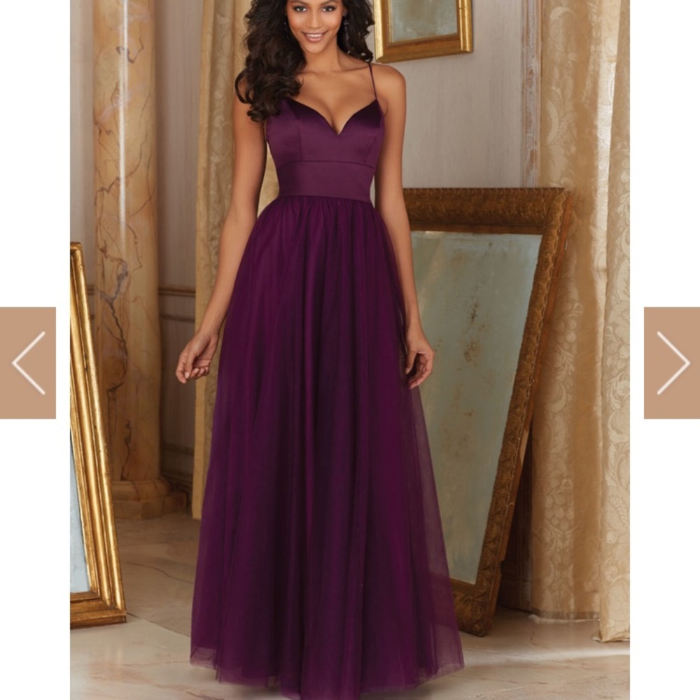 Beautiful eggplant colored dress.